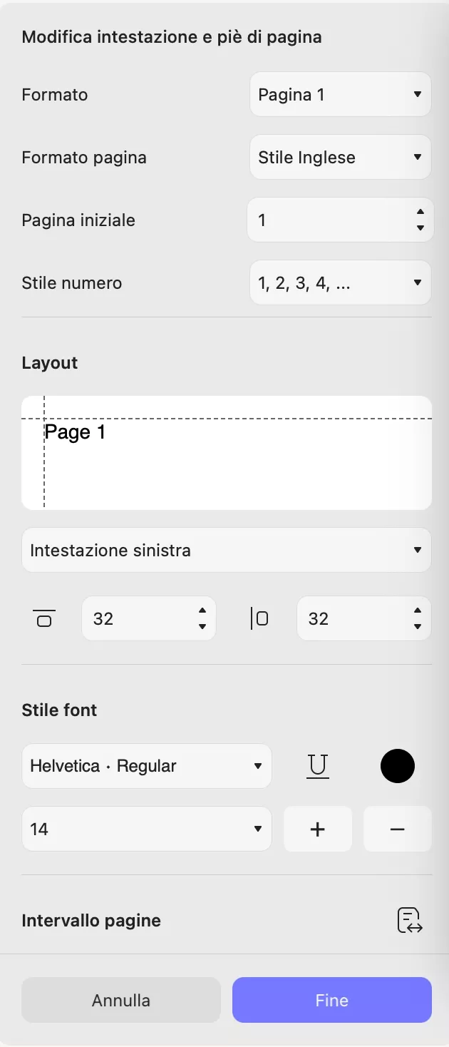 customize header and footer