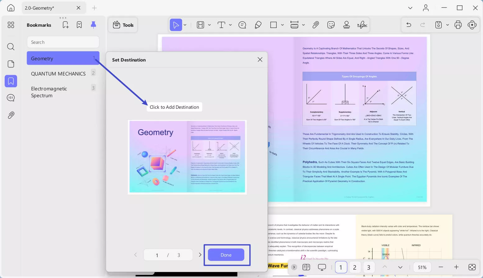 add destination to the bookmark