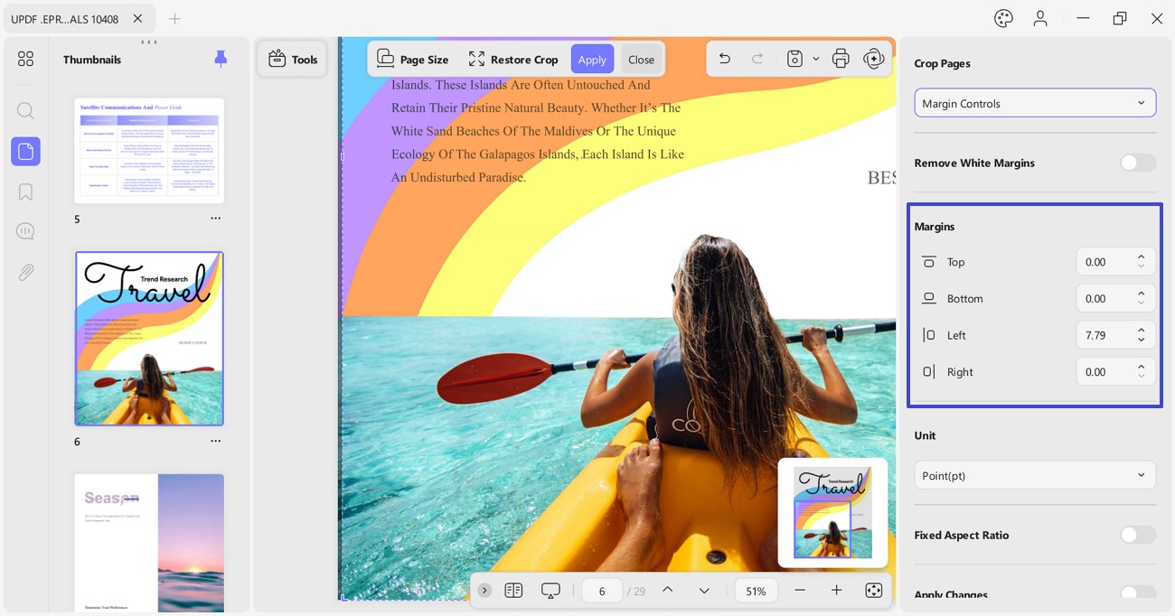 set pdf page margins