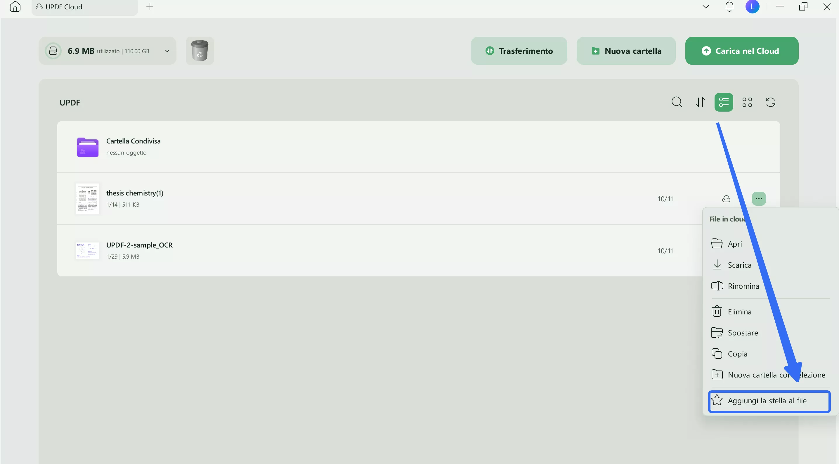 star files in updf cloud Windows 2