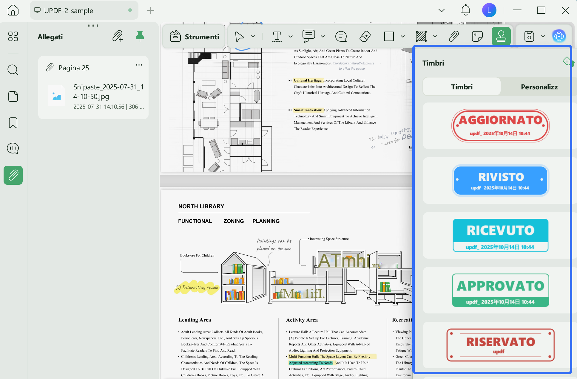 inserire timbri in pdf