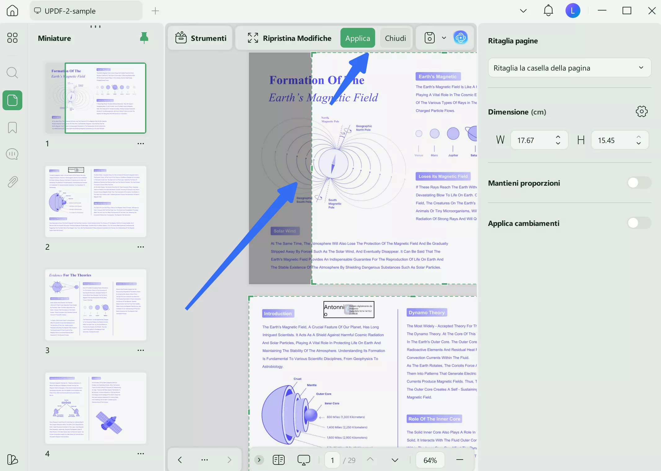 move cursor and apply to crop