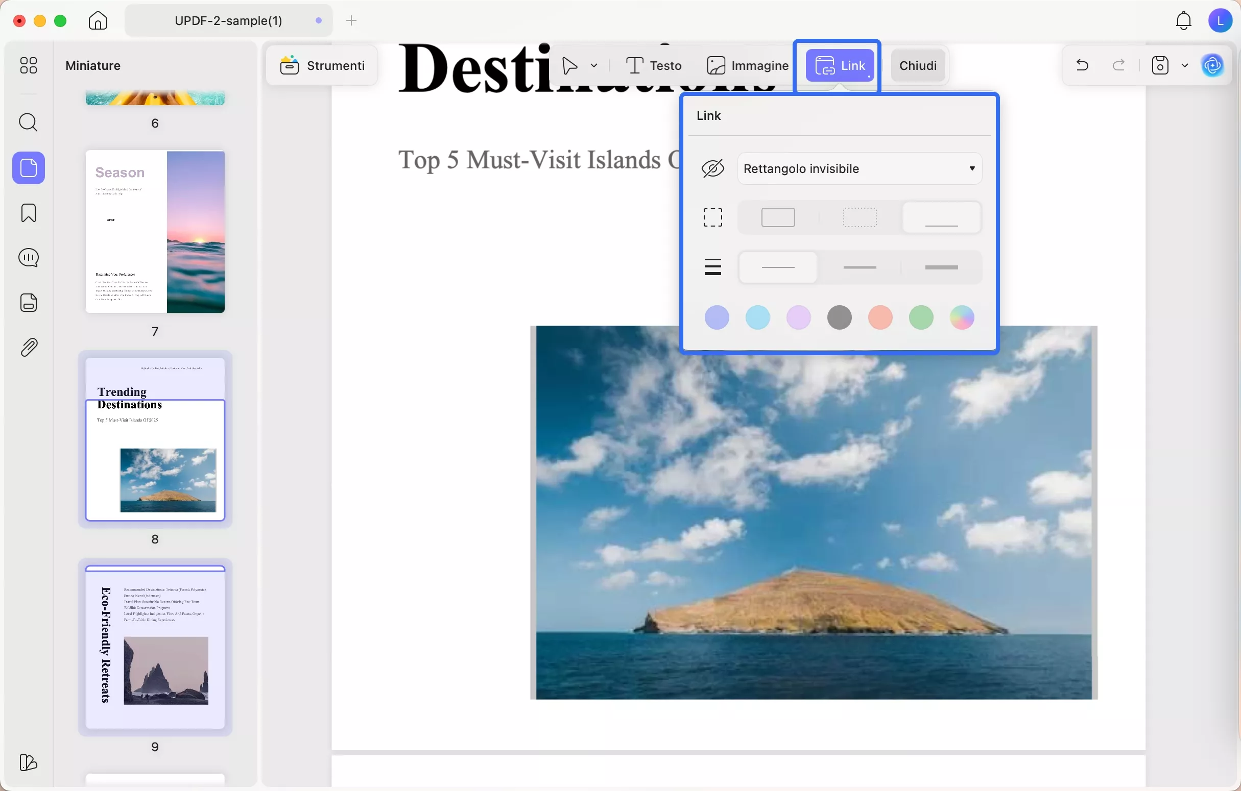 select Edit from toolbar