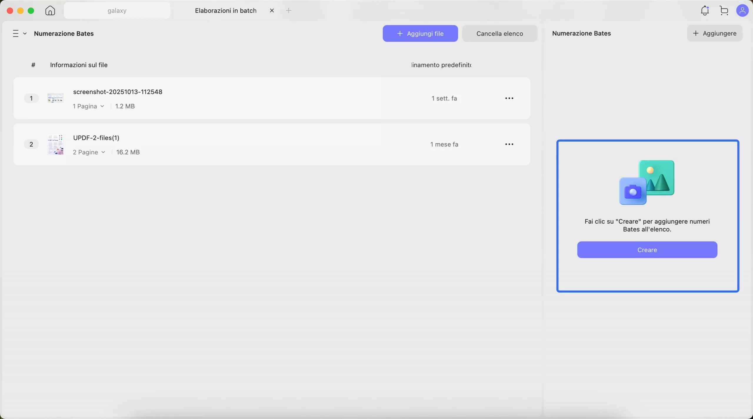 add bates numbering batch updf mac
