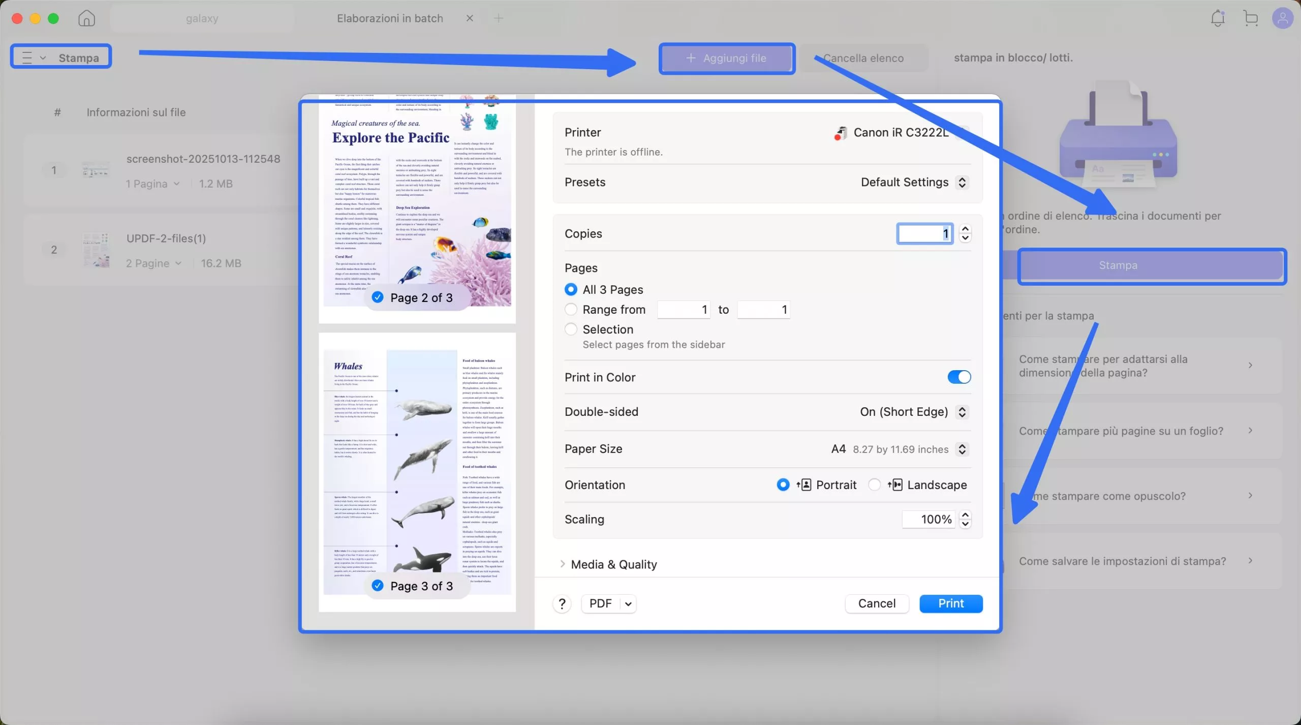 batch print updf mac