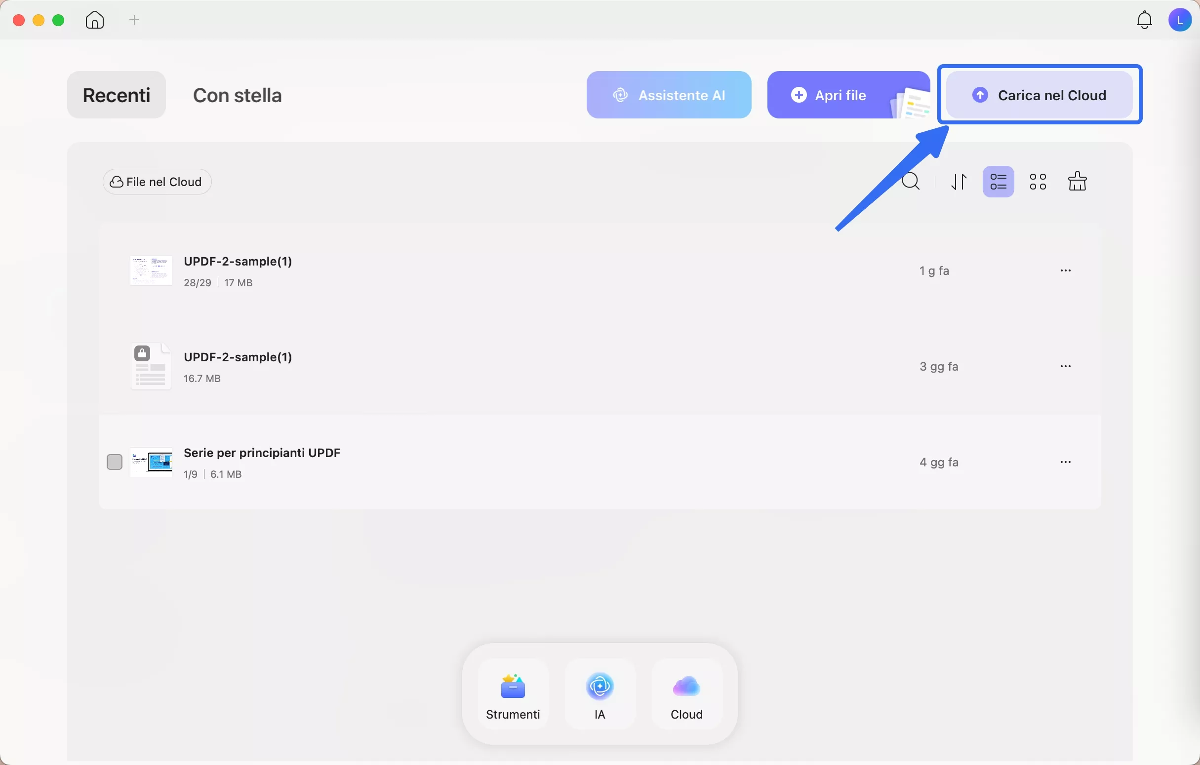 updf cloud interface