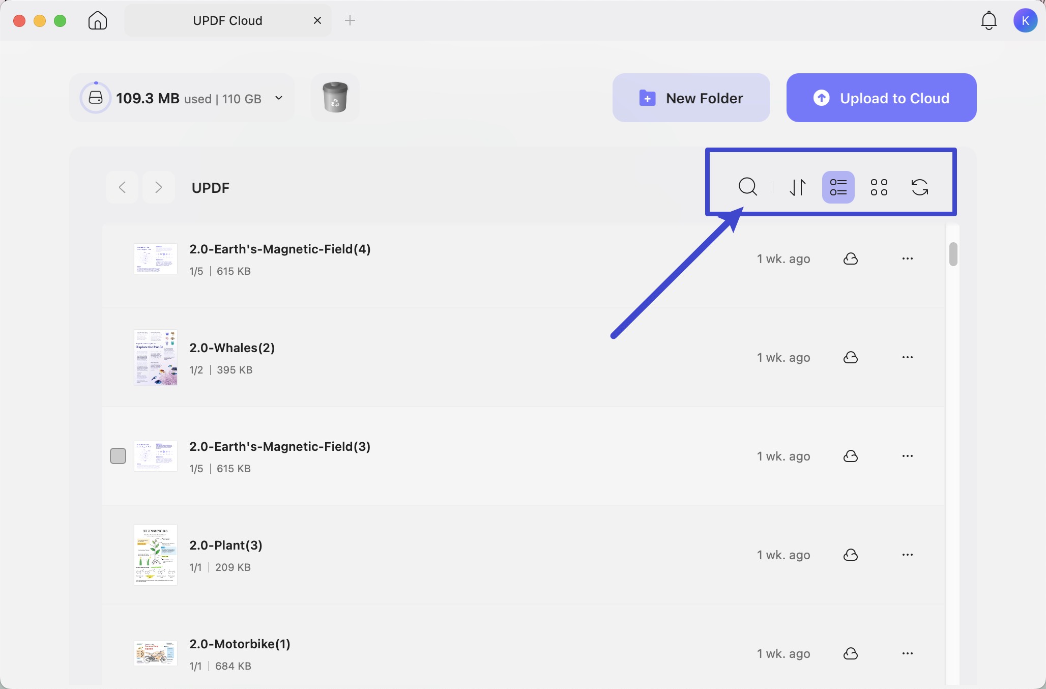 updf cloud interface