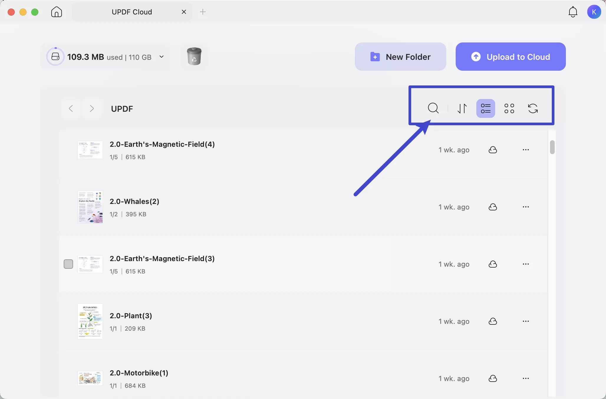 updf cloud interface