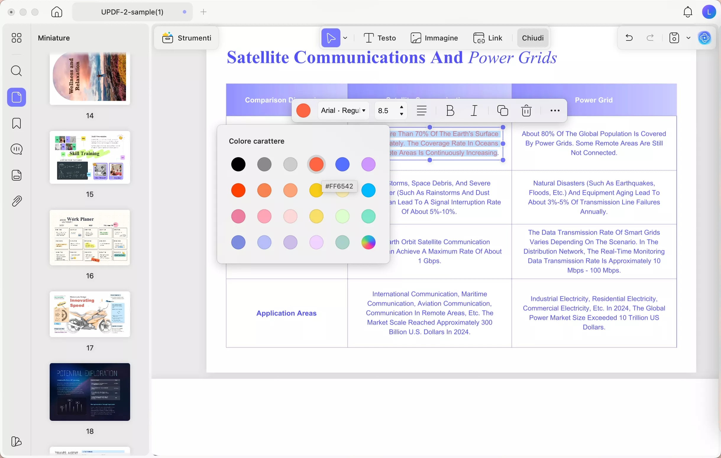 change the color the text in pdf with updf on mac