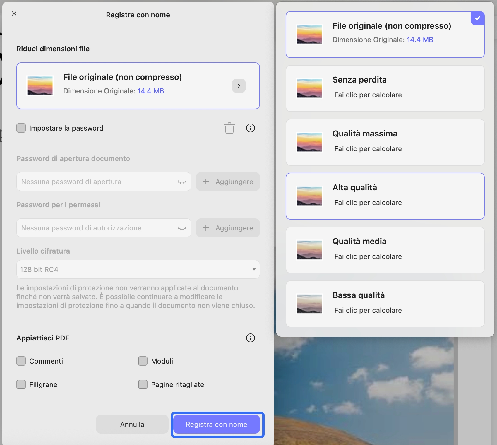pick quality to compress updf mac