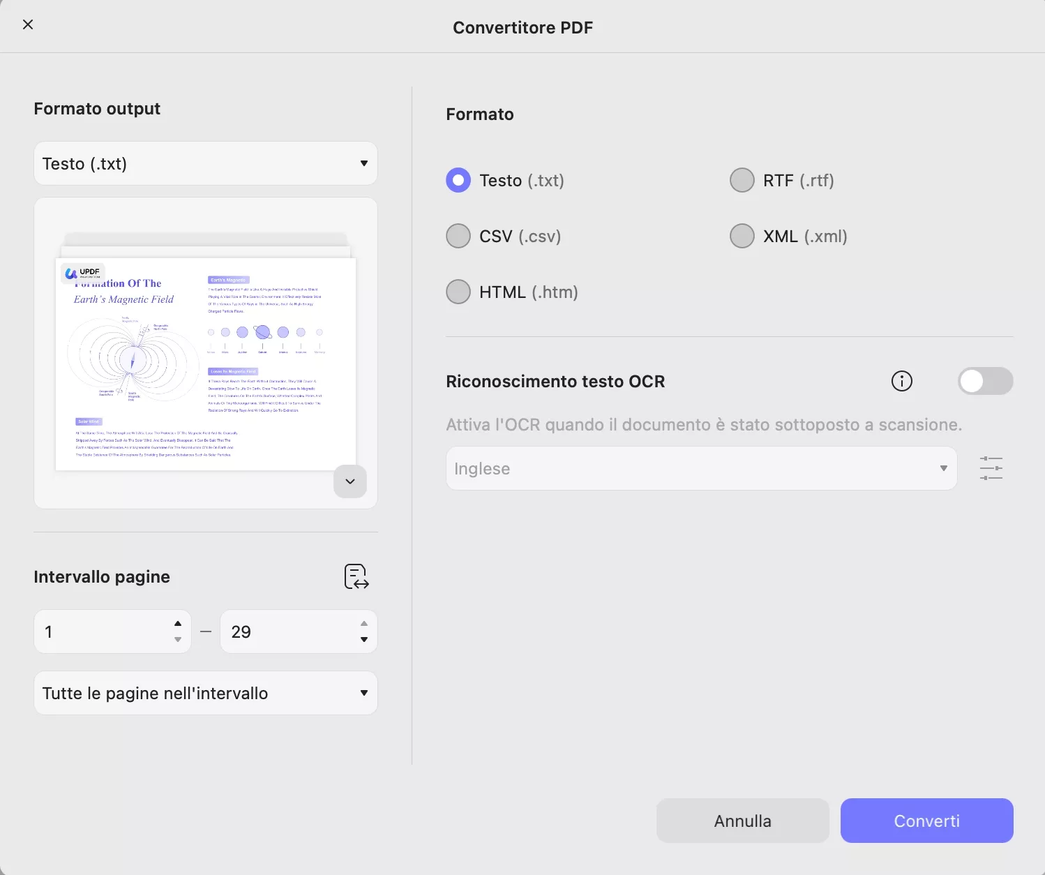 pdf to text updf mac