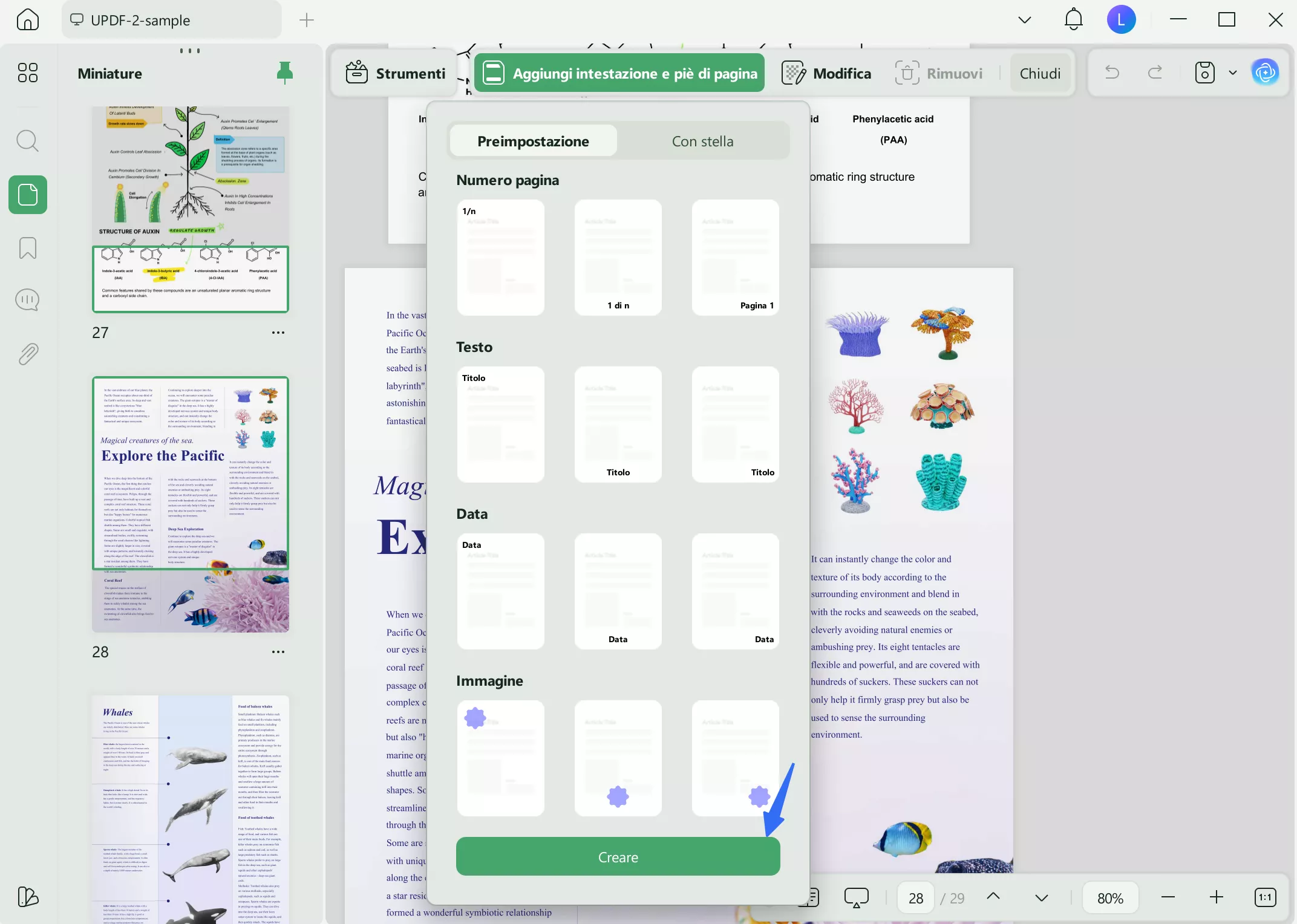 check preset and starred options