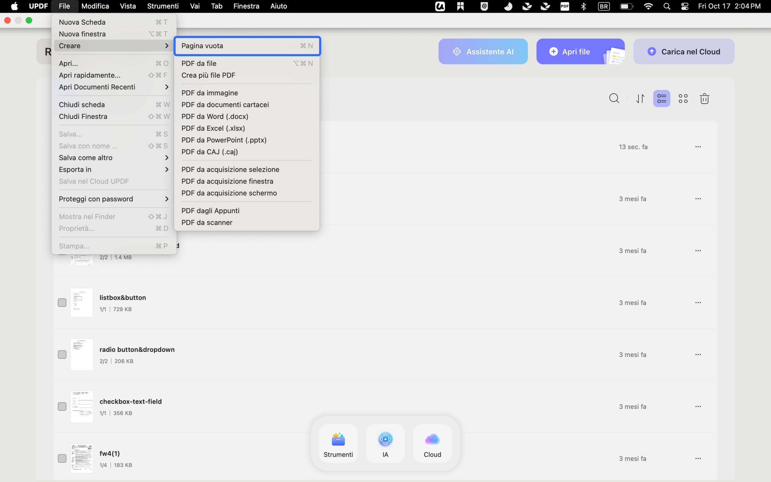 create pdf from blank page