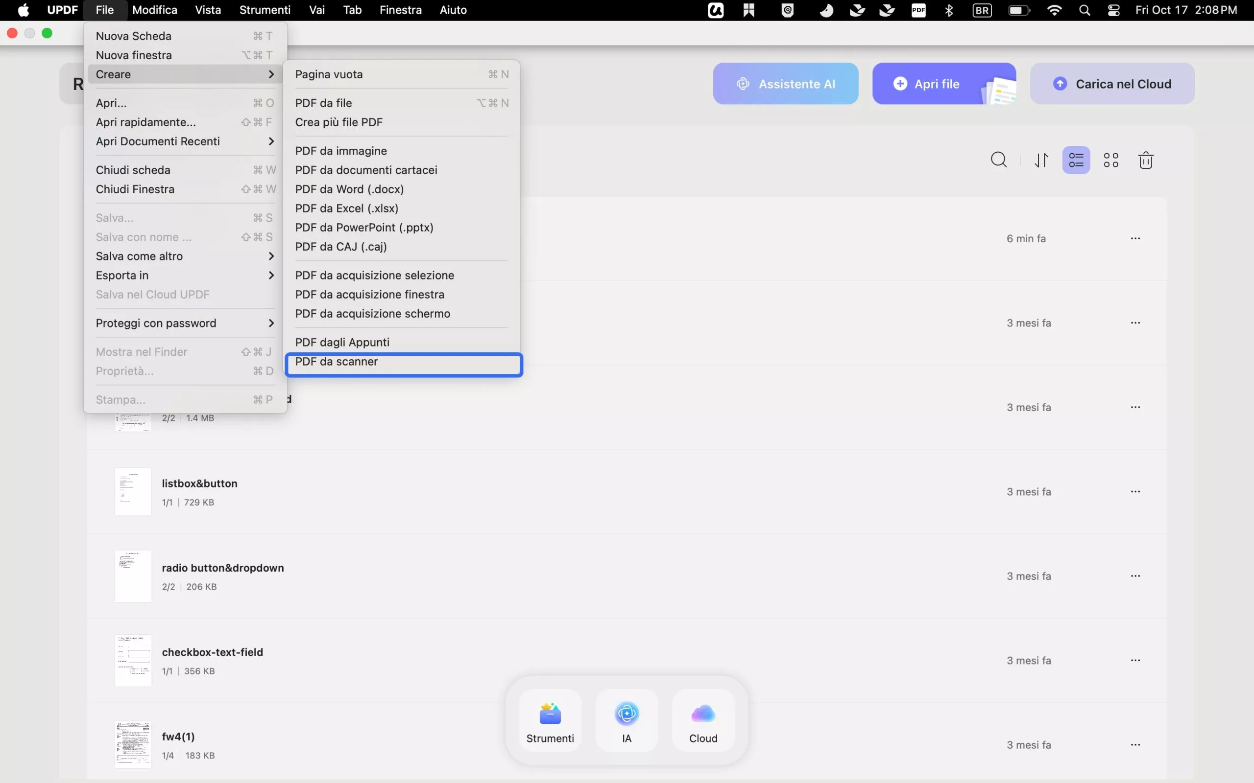 create file from scanner