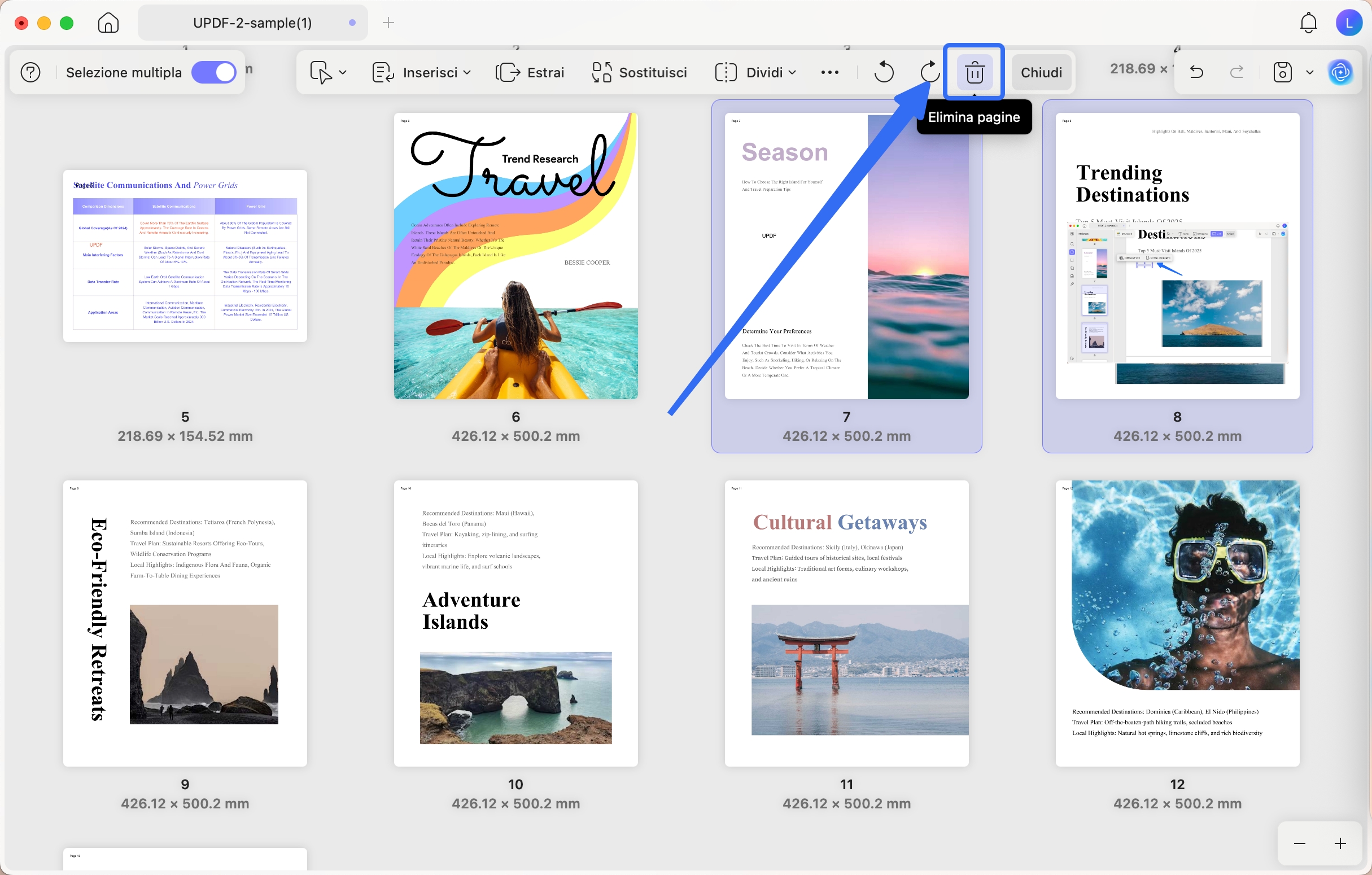 delete pages on mac