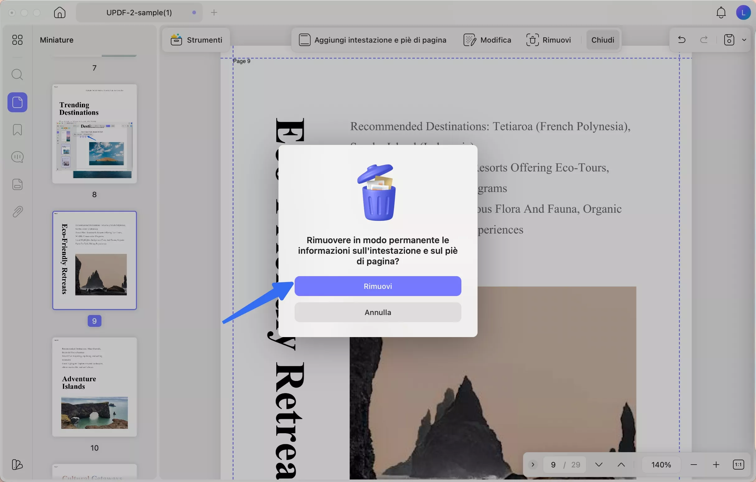 remove header and footer