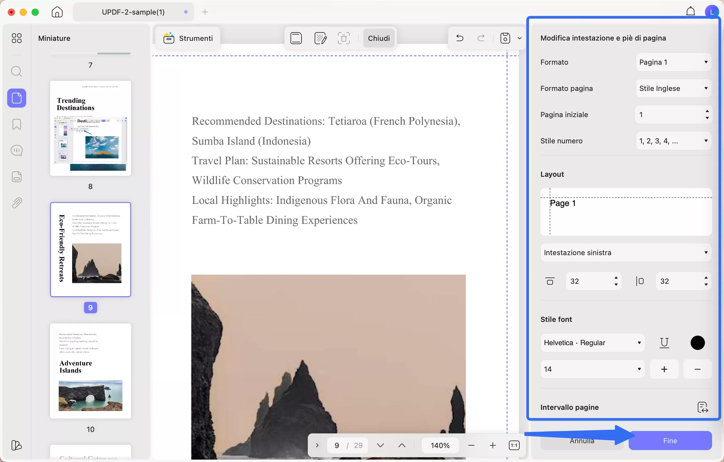 add header and footer