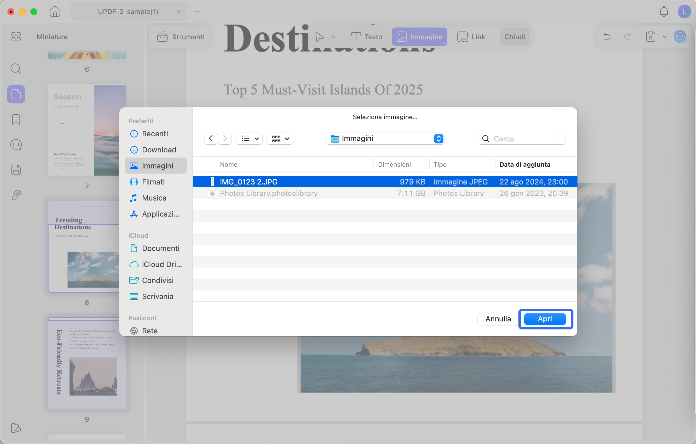 select image