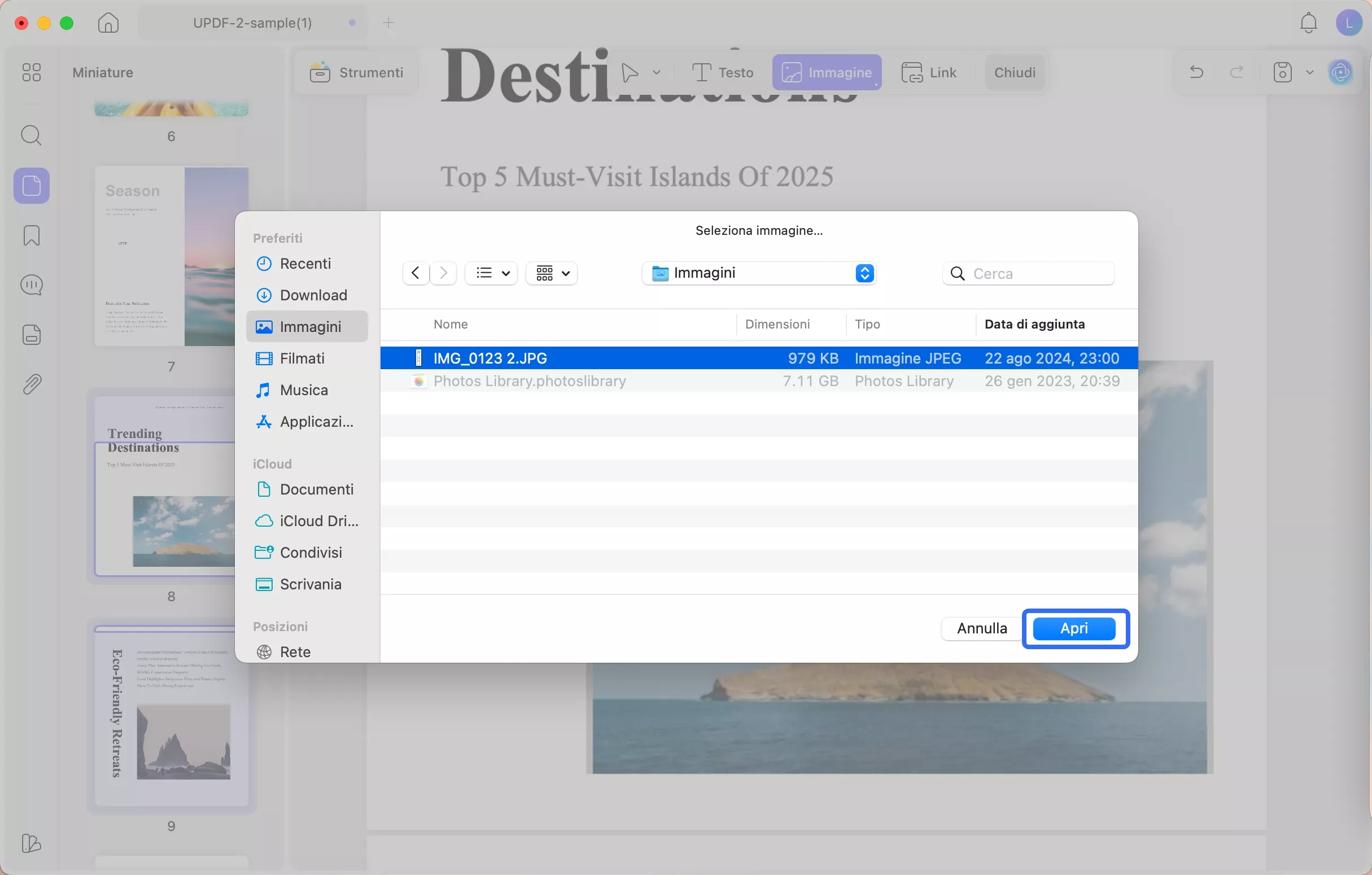 select image