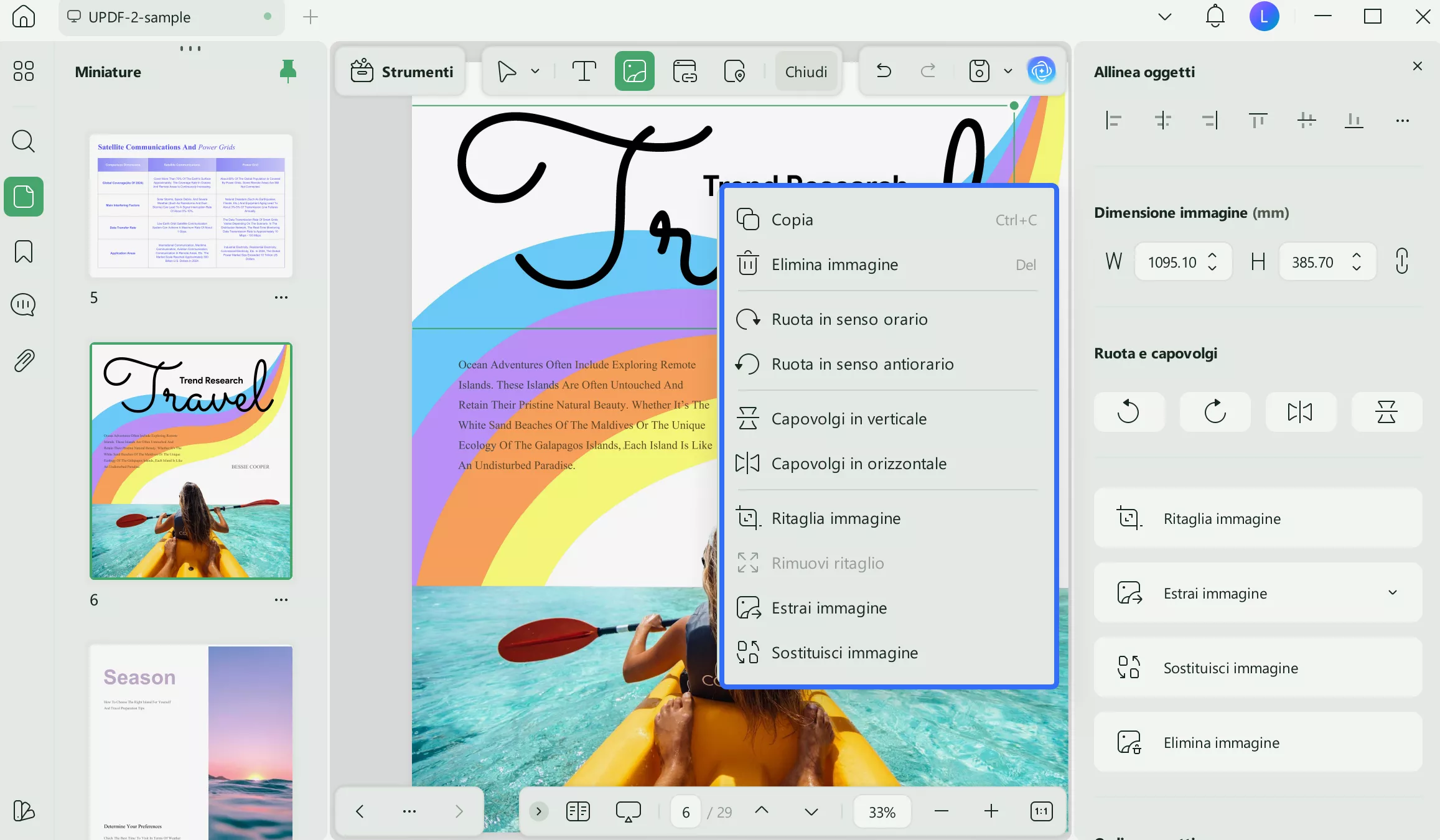 ruotare le immagini con updf