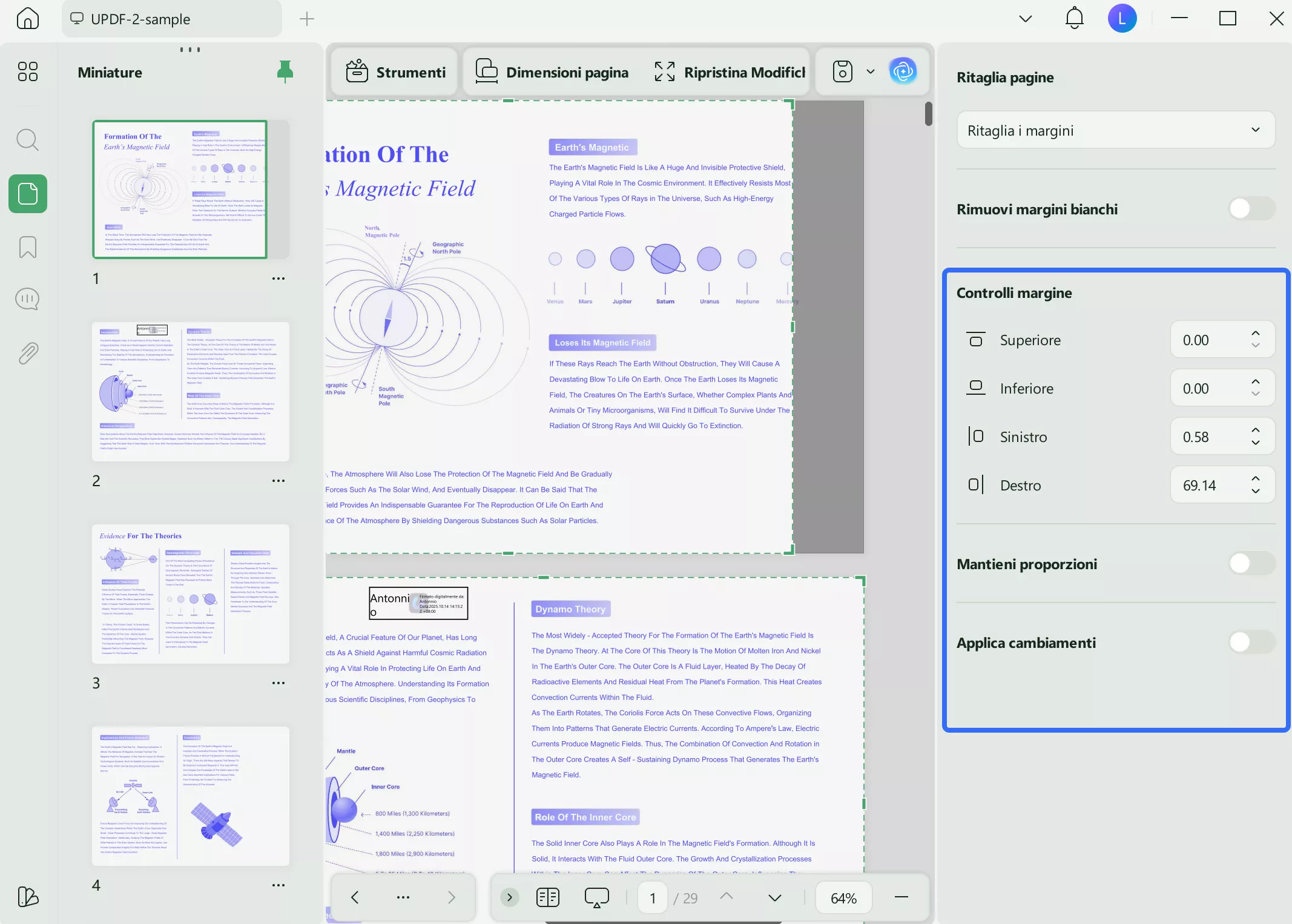 set pdf page margins