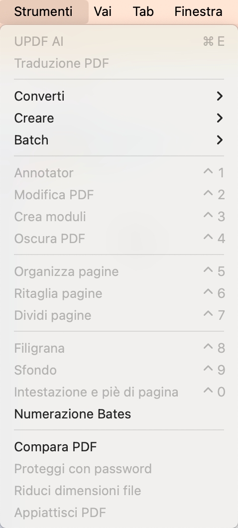 top toolbar