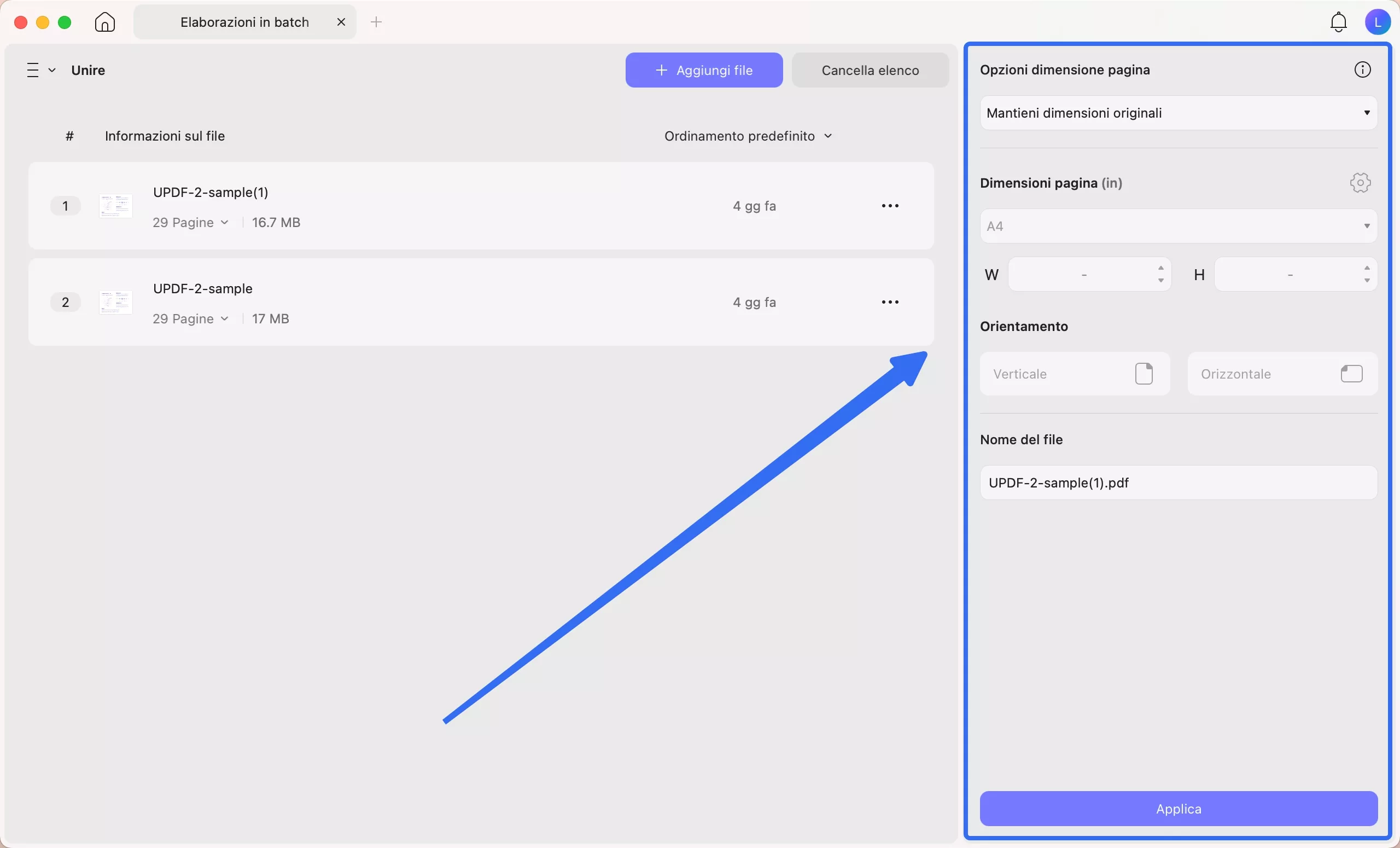 rearrange and set merging options updf mac