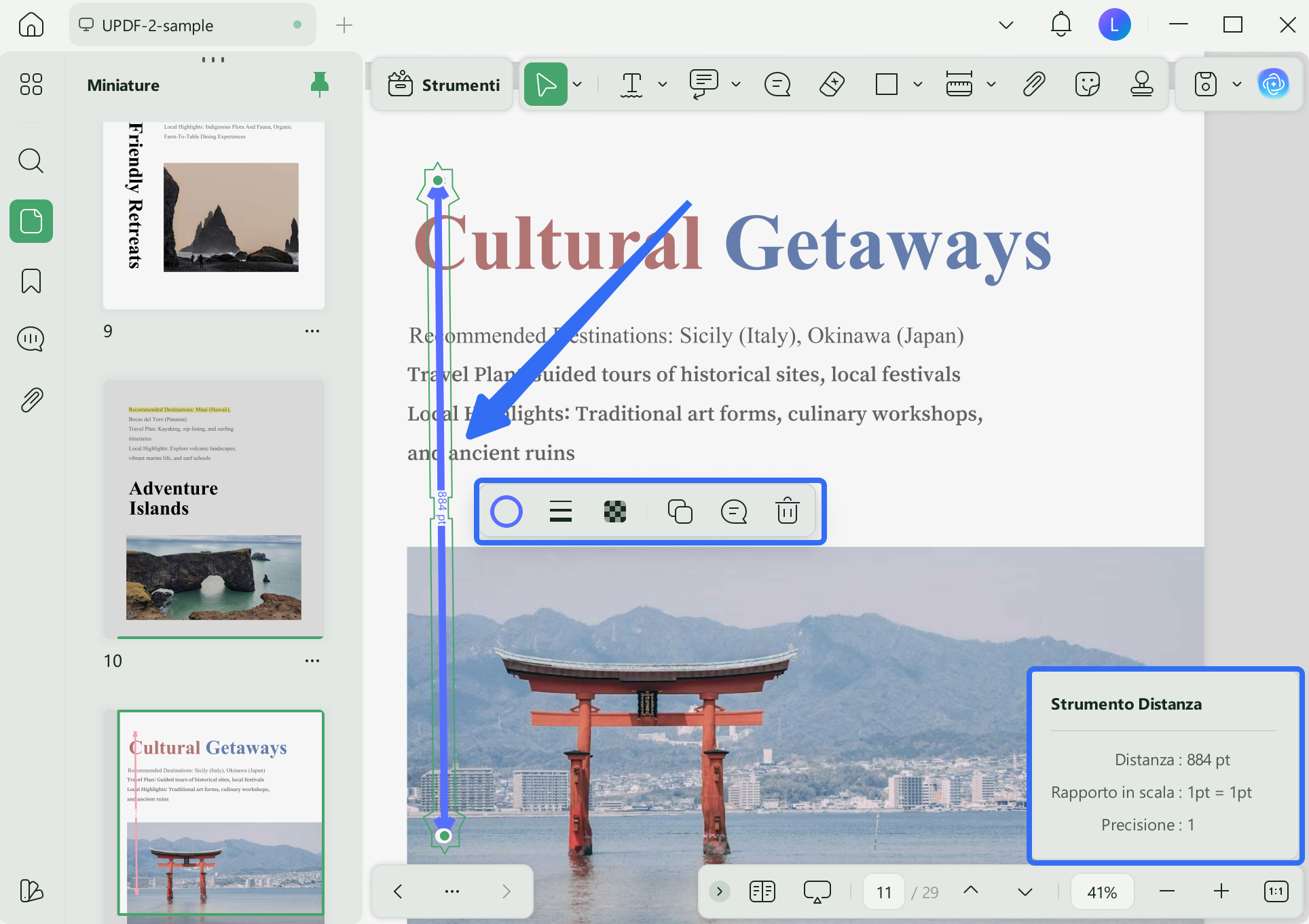 misurrare distanza di pdf