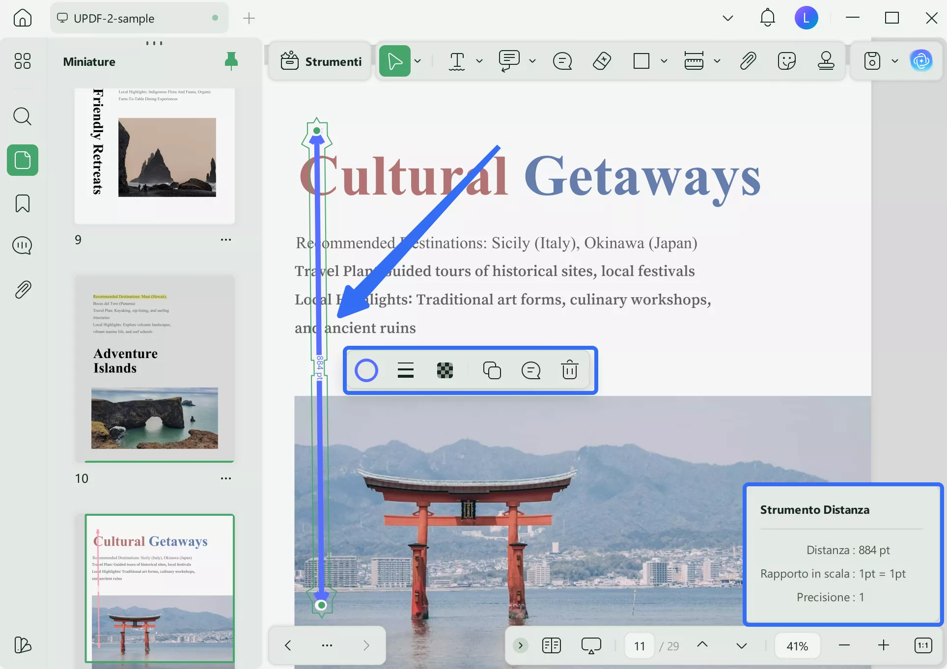 misurrare distanza di pdf