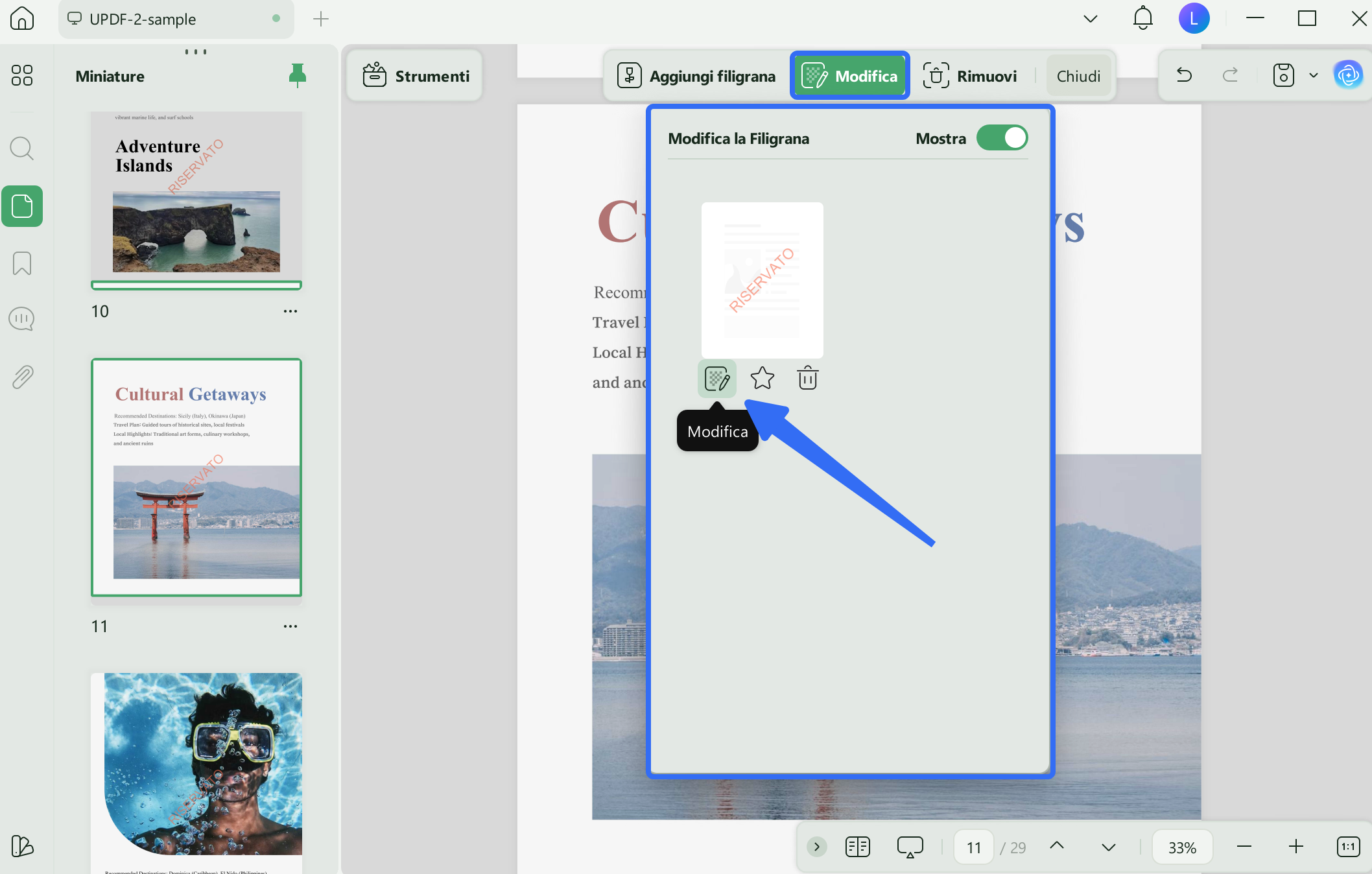 edit watermark through edit icon updf windows 2