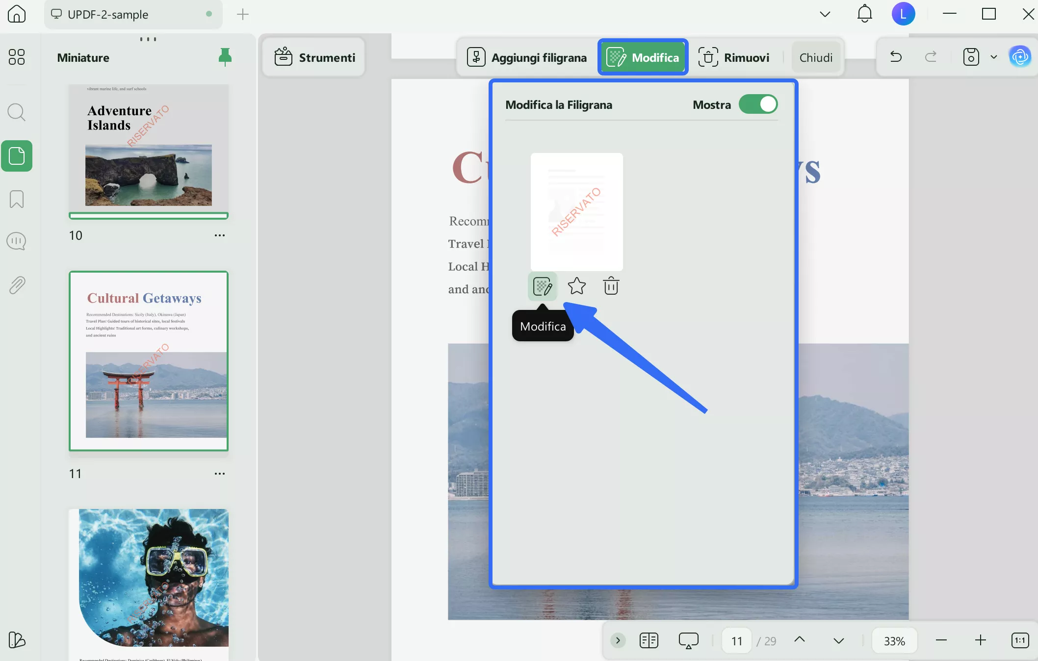edit watermark through edit icon updf windows 2