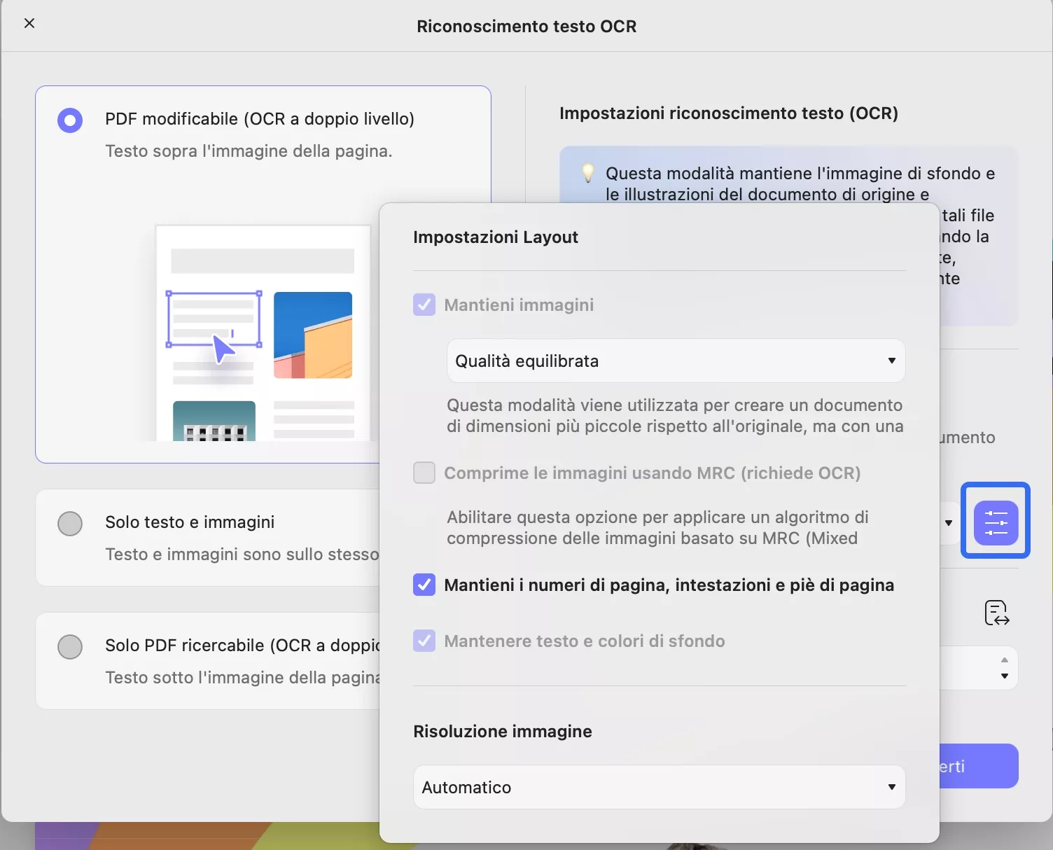 access ocr settings updf mac