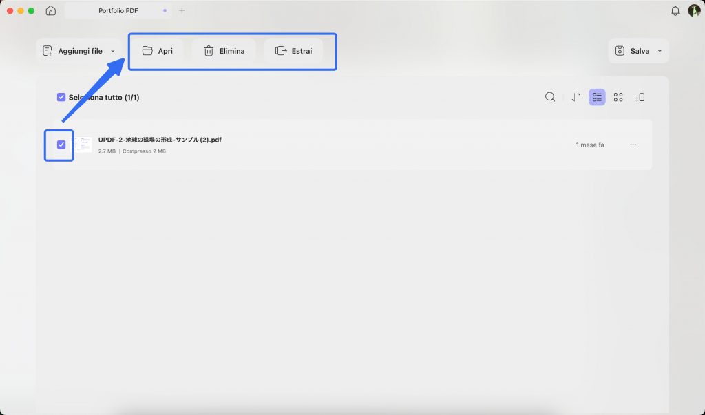 open, delete and extract portofolio