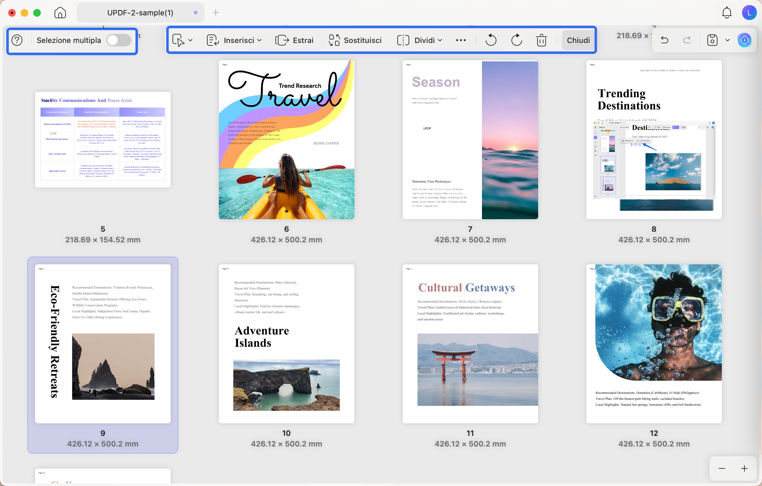 organize pdf pages menu updf mac