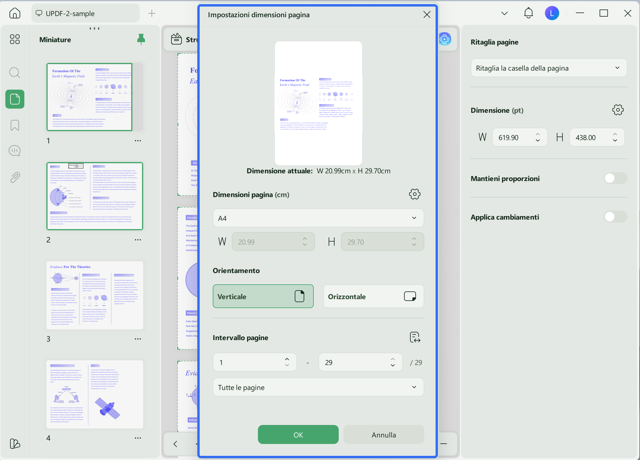 choose pdf page size and orientation