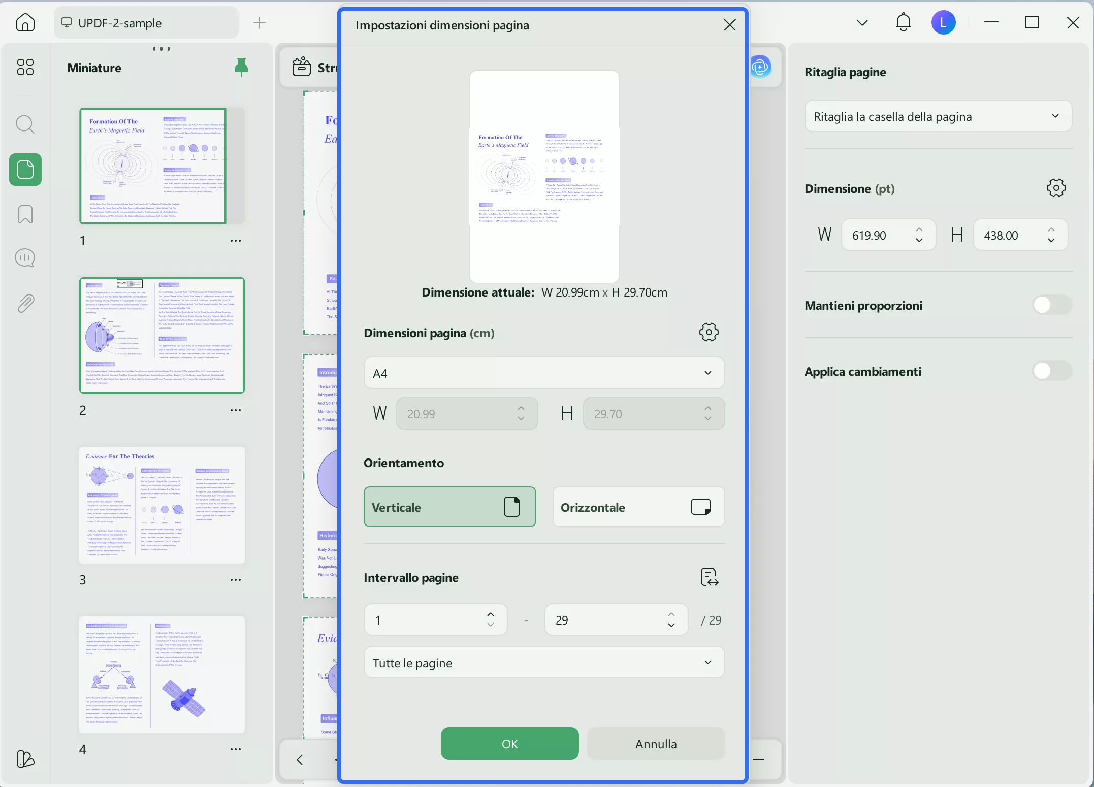 choose pdf page size and orientation