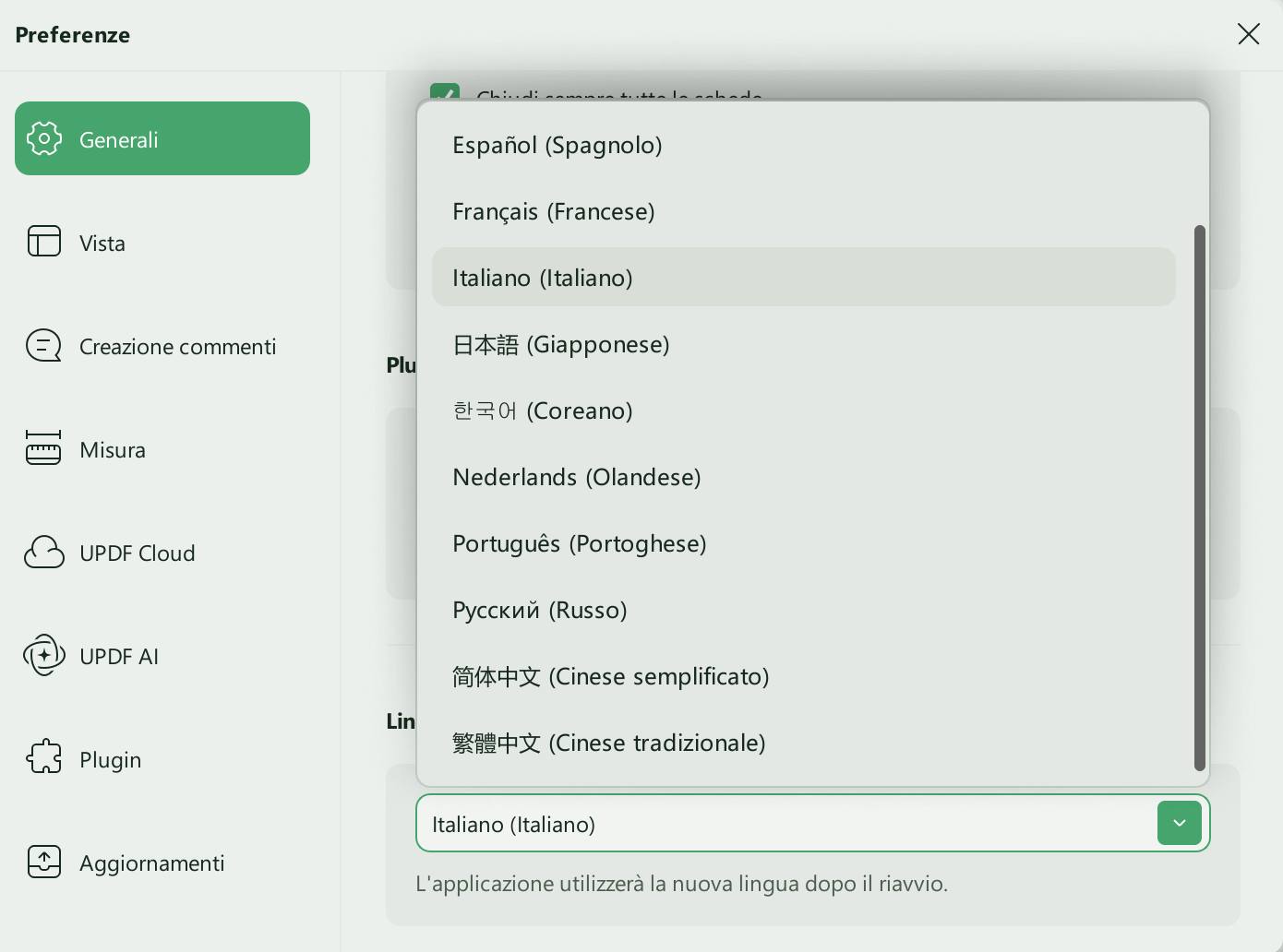 choose language updf preferences updf windows 2