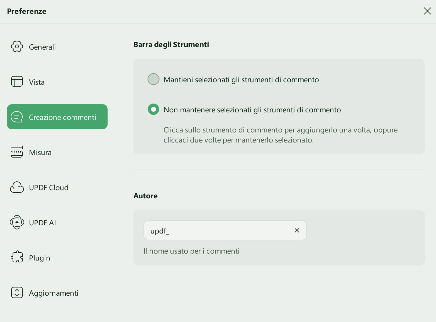 commenting preferences updf windows 2