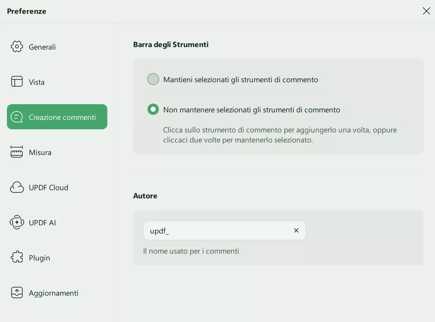 commenting preferences updf windows 2