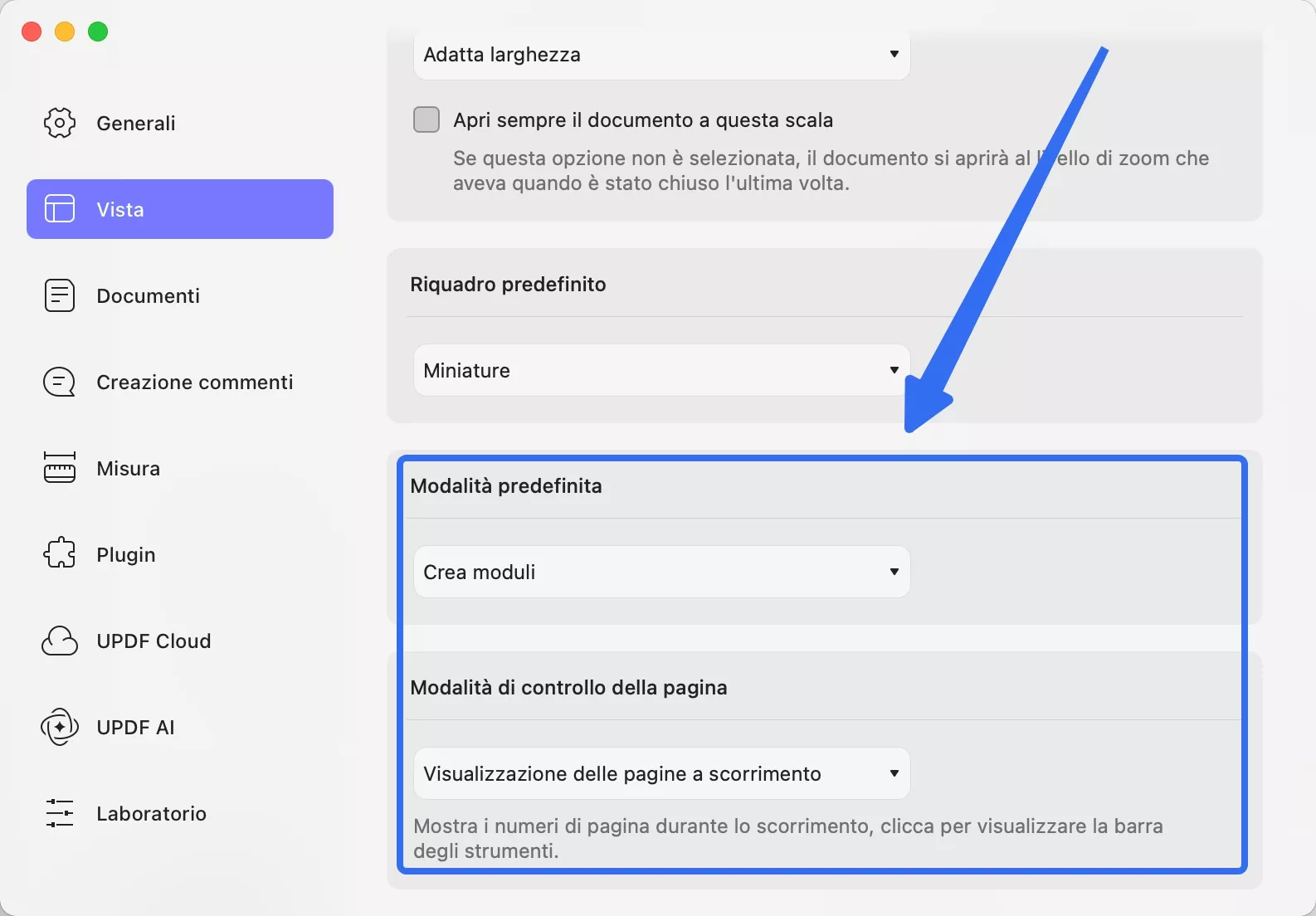 default mode updf mac