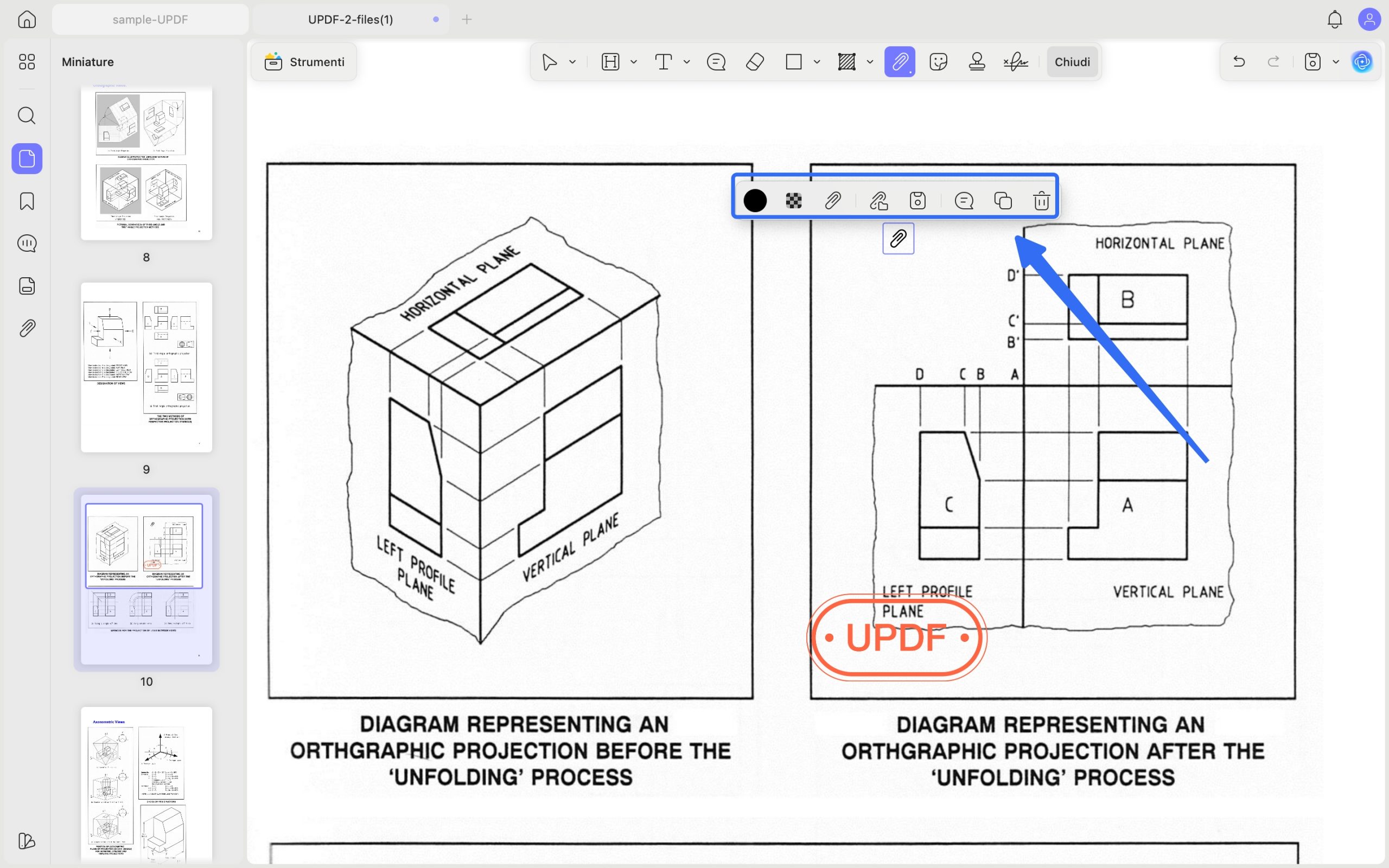 click to find the properties editing updf mac
