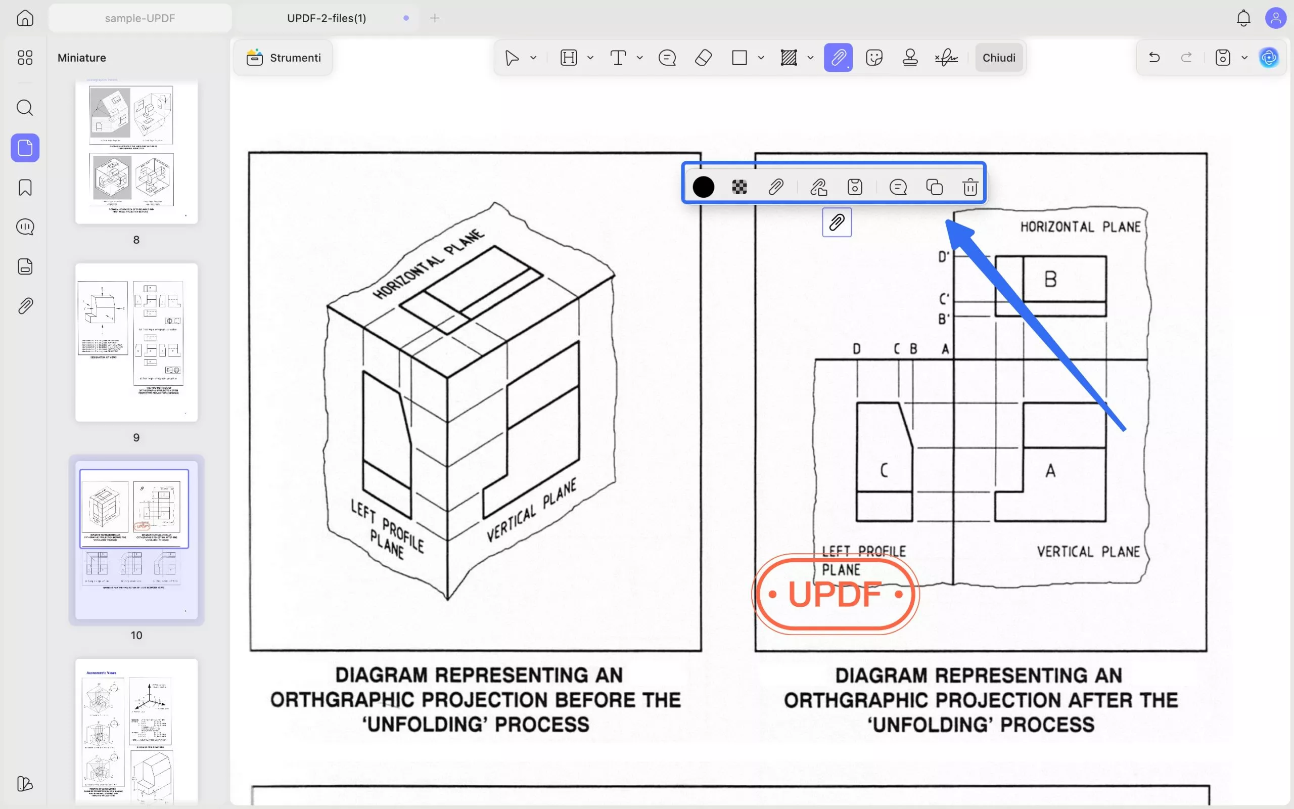 click to find the properties editing updf mac