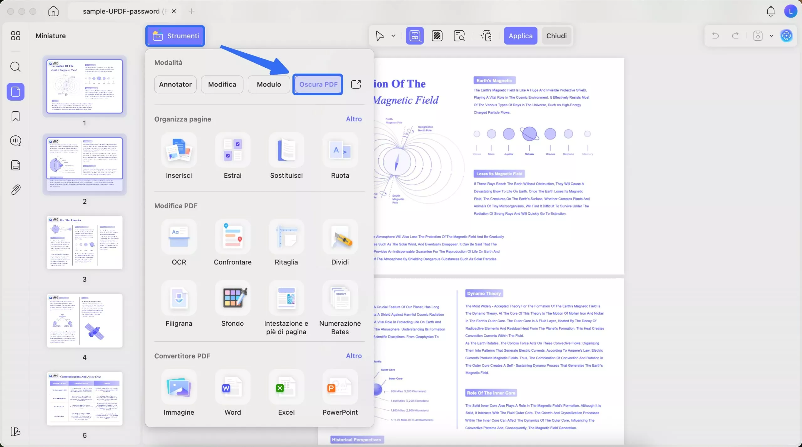 select redact from tools updf mac