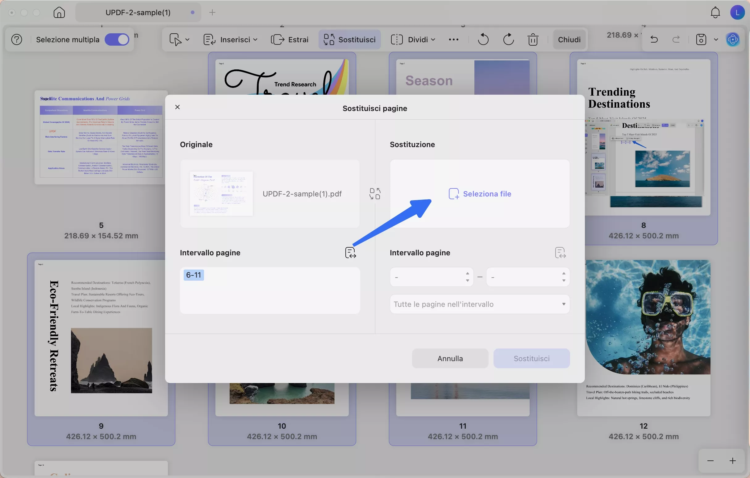 replace page with updf mac