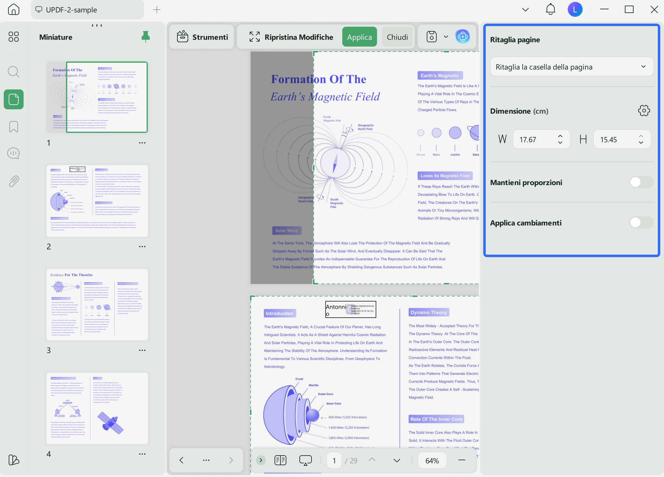adjust width and height of pdf