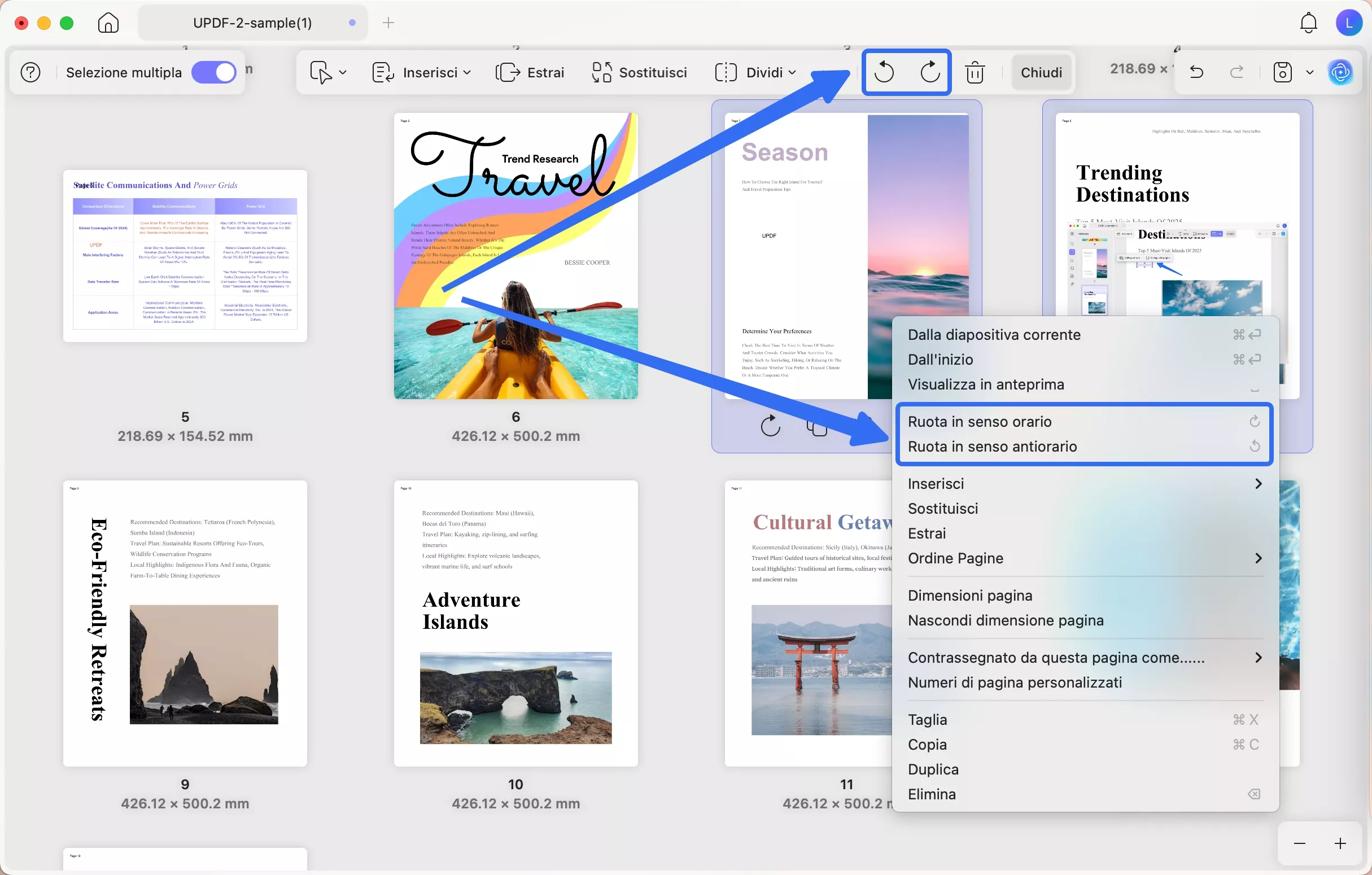 change the page size updf mac