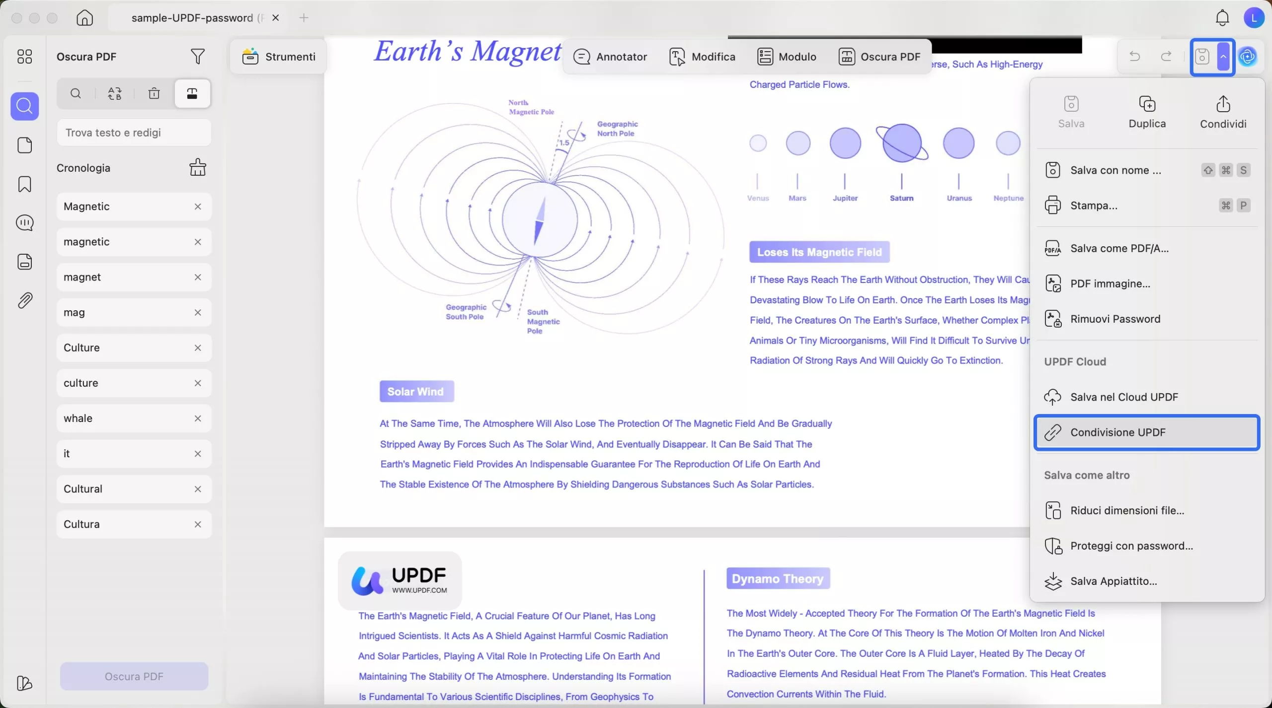 access updf share option mac