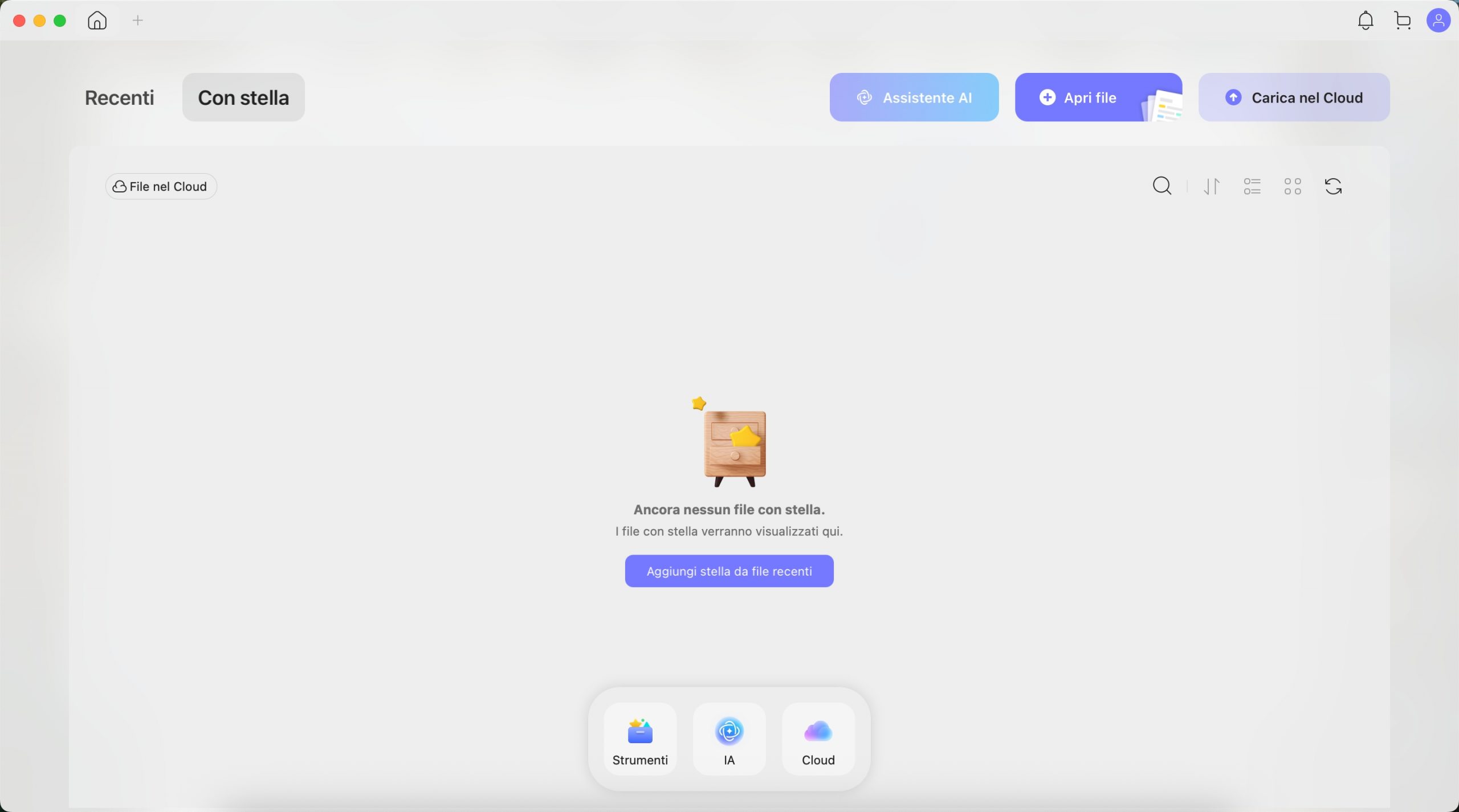 starred interface