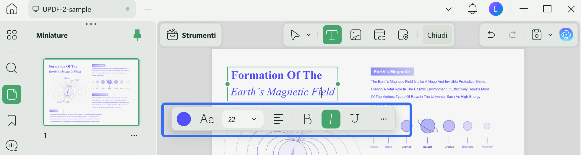 aggiungere testo al documento PDF