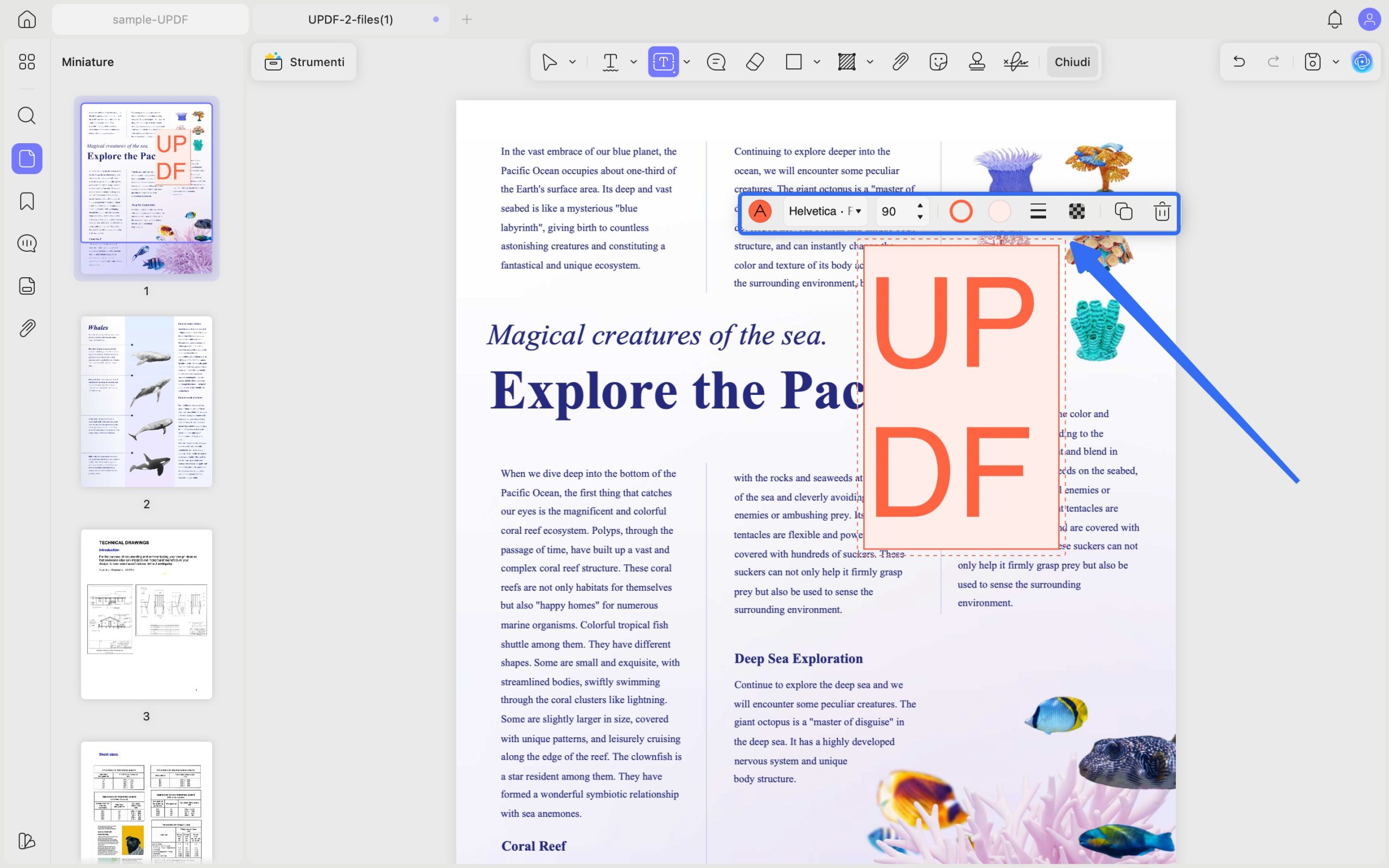 text box properties updf mac
